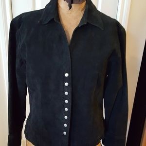Coldwater Creek black suede leather jacket